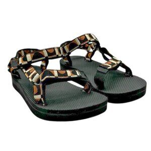 TEVA Womens Bounce Midform Universal Canvas Sandals Black Lion 1090969 Sz 8 EUC